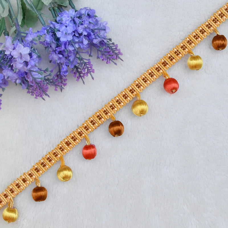 Tolore Pompom Beaded Fringe Trim