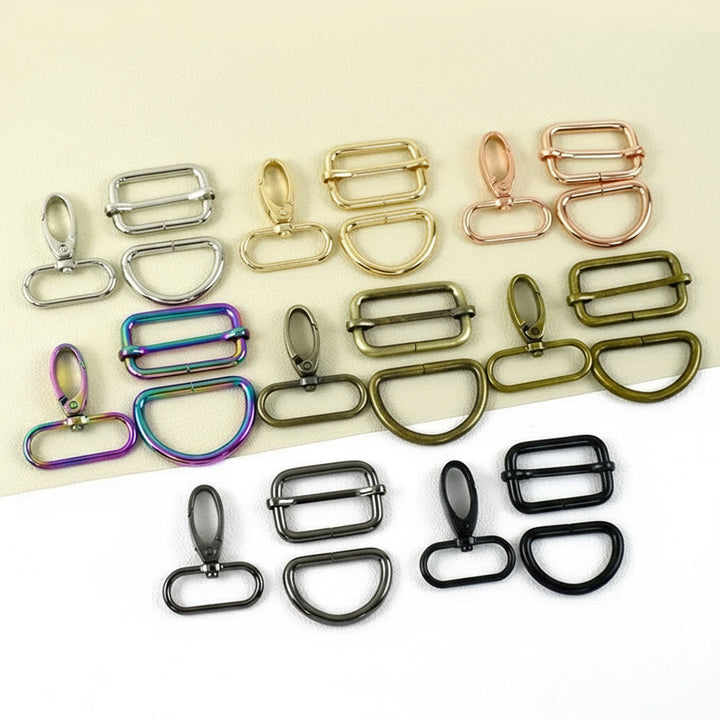 2 SET / 16-38mm Metal Buckles D Ring DIY Accessories Lobster Buckle Set