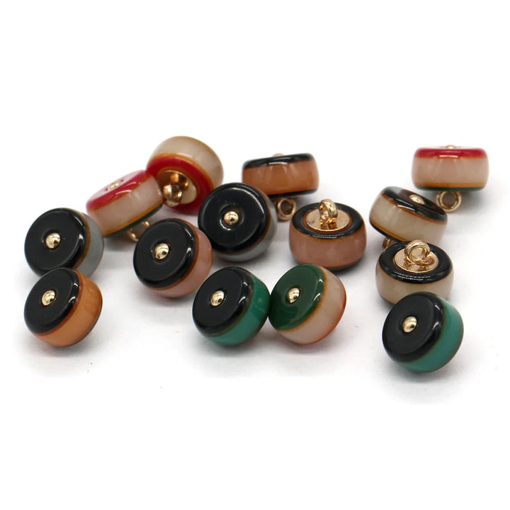 Woxo 10mm Multicolor Round Resin Button - 10 PC