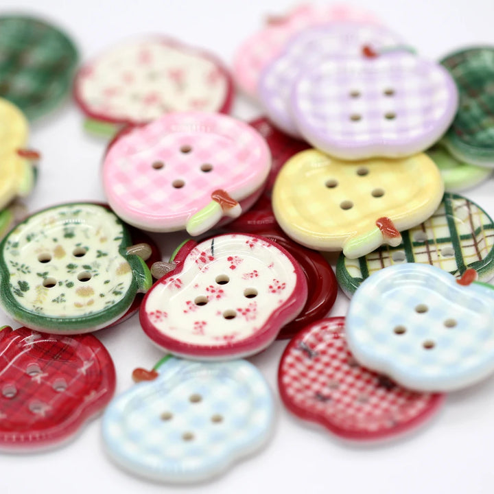 Totson 25mm Cute Fruit Shape Plastic Button - 10 PC