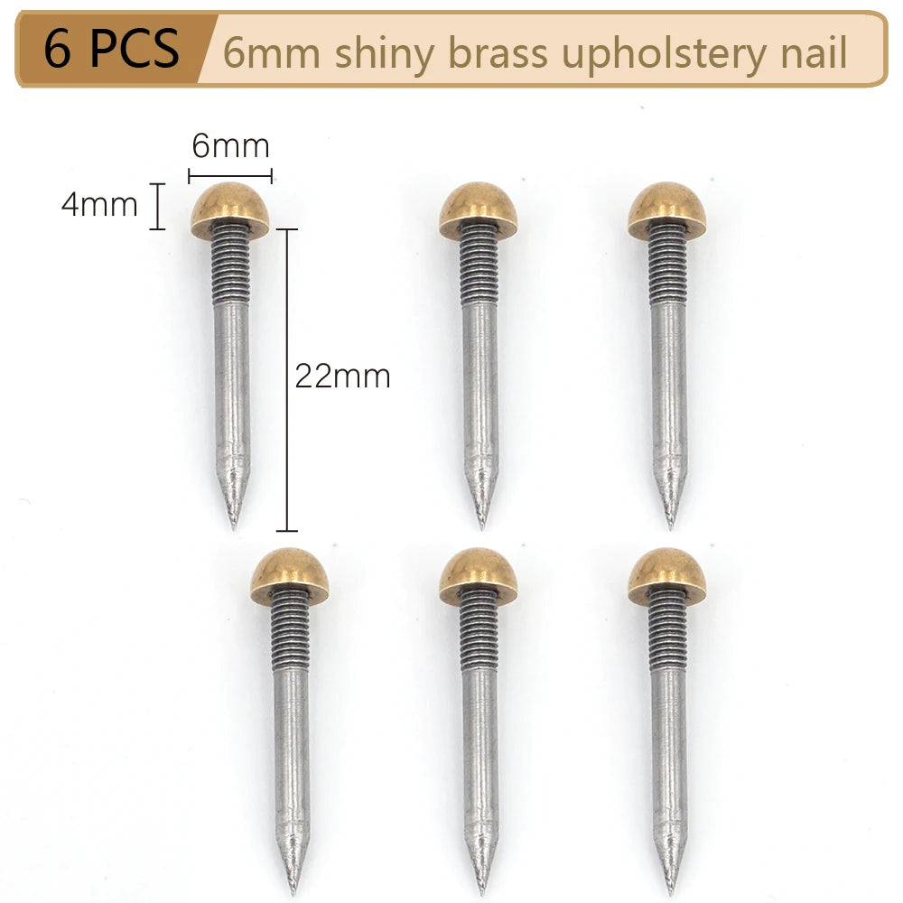 Round Dome Solid Brass Upholstery Nails