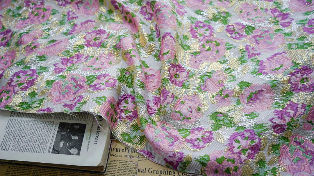 Lumerel Colorful Gold Flower Yarn Dyed Jacquard Fabric