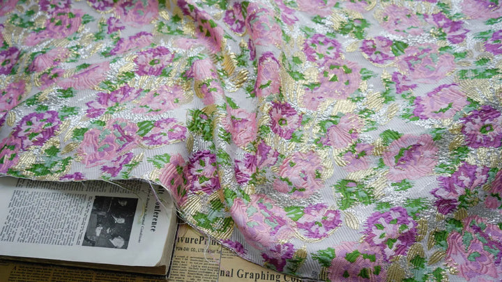 Lumerel Colorful Gold Flower Yarn Dyed Jacquard Fabric