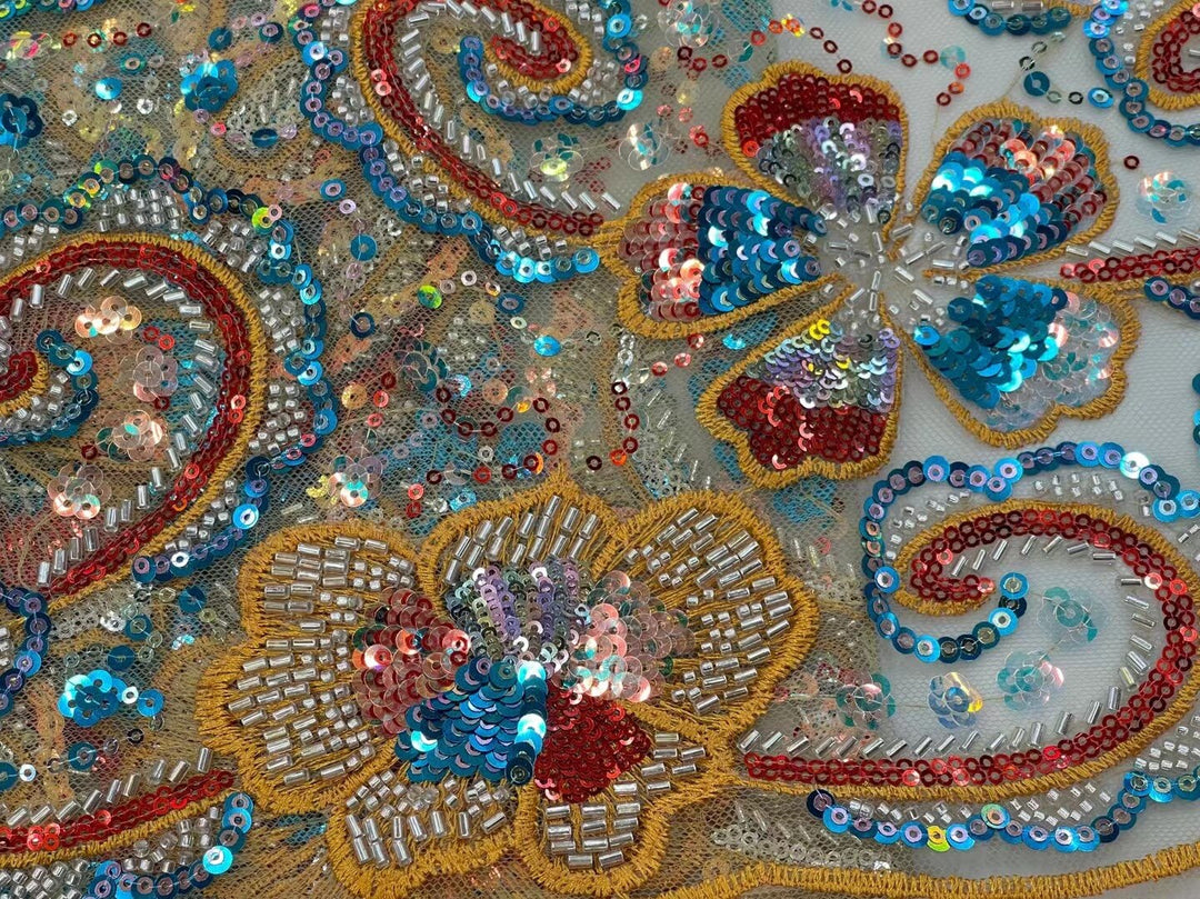 5 YARD / 7 COLORI / Tessuto Martin con paillettes e perline, ricamo, glitter, pizzo scintillante, tessuto per abiti da cerimonia nuziale