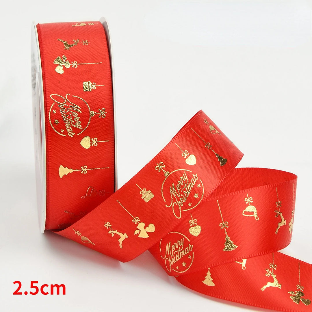 5 Yards / Polyester Printed Christmas Decoration Ribbon