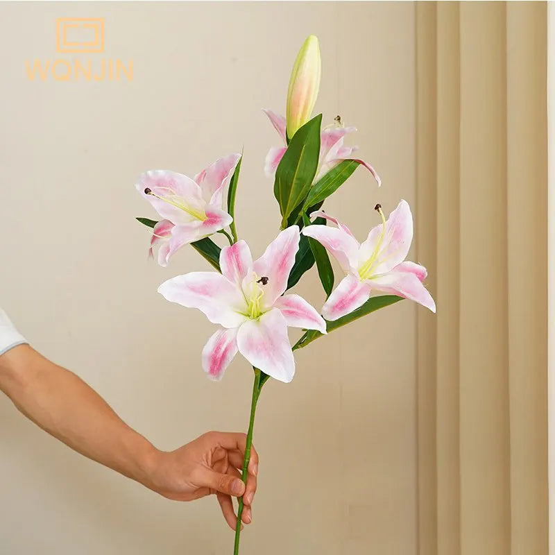 29" Faux Lily Flowers Bundle