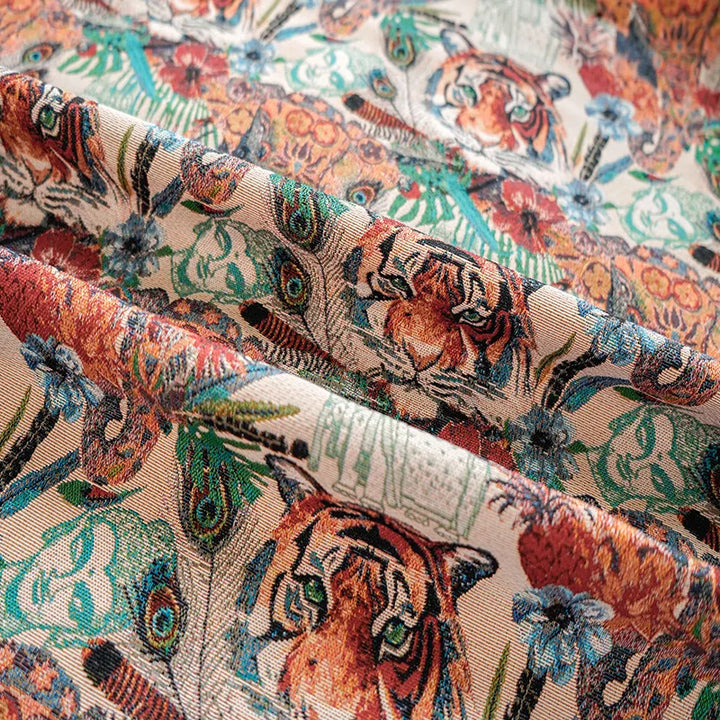 Lionel Tiger Pattern Yarn Dyed Chenille Fabric
