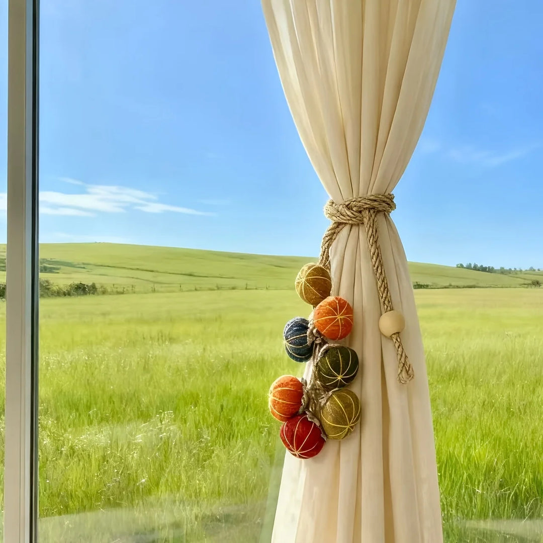 2 PC Zavelle Pumpkin-String Curtain Decorative Tie