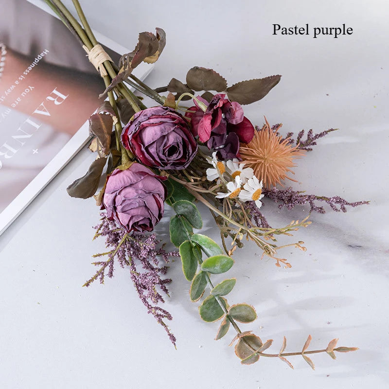 Elowen 16 Inch Artificial Rose Bud Hand-tied Bouquet