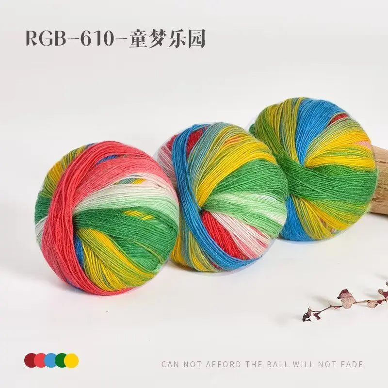 300g Pack Rainbow Wool Yarn