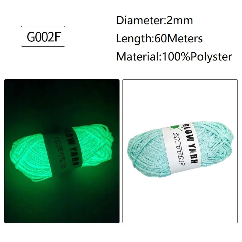 2mm 4mm Luminous Yarn Glow in the Dark Yarn