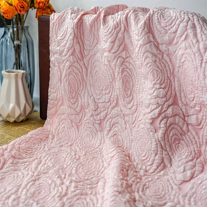 Pokeo Rose Embossed Elastic Jacquard Brocade Fabric