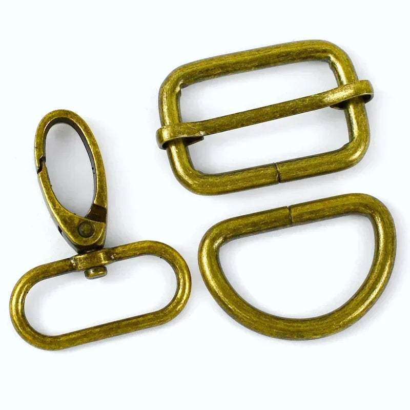 2 SET / 16-38mm Metal Buckles D Ring DIY Accessories Lobster Buckle Set