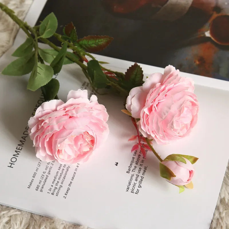 Davia 3 Head Faux Peony Flower