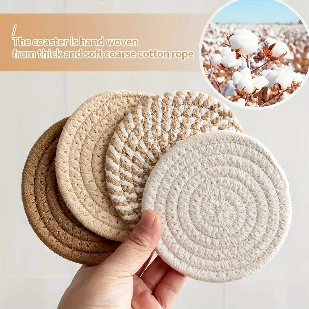 4pcs Rattan Drink Coasters