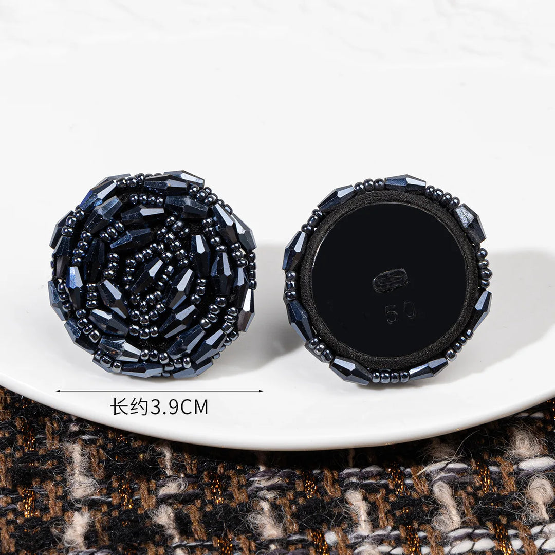 Aqoe 34/39mm Black Bead Button - 3 PC