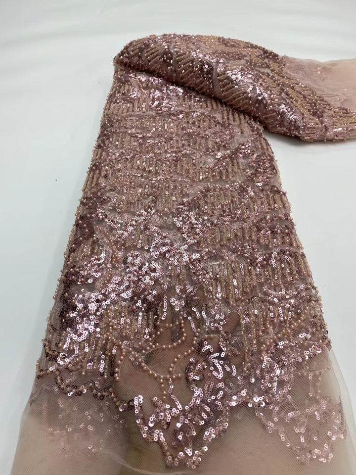 5 YARDS / 13 COLORS / Amir Sequin Beaded Embroidery Glitter Mesh Sparkly Lace Wedding Party Dress Fabric