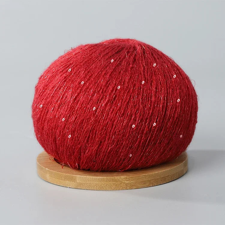 50g Lace  Mohair Yarn with Sequins