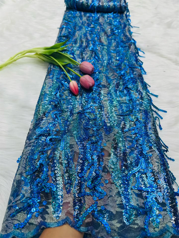 5 YARDS / 5 COLORS / Luminara Beaded Embroidery Bridal Mesh Lace Fabric