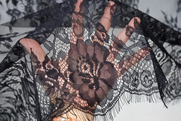 3 YARDS / 2 Colors / Lustrelle Embroidered Eyelash Lace