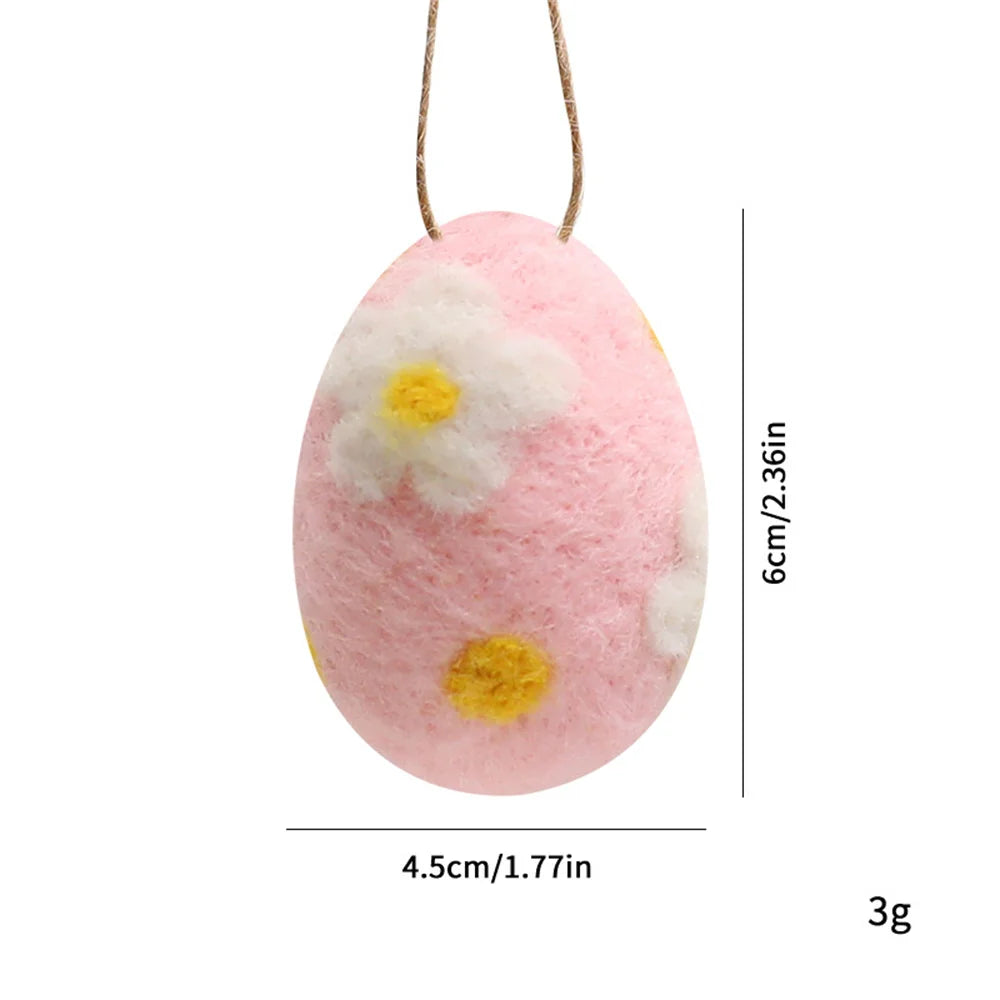 Daisy Wool Felt Easter Egg Ornaments