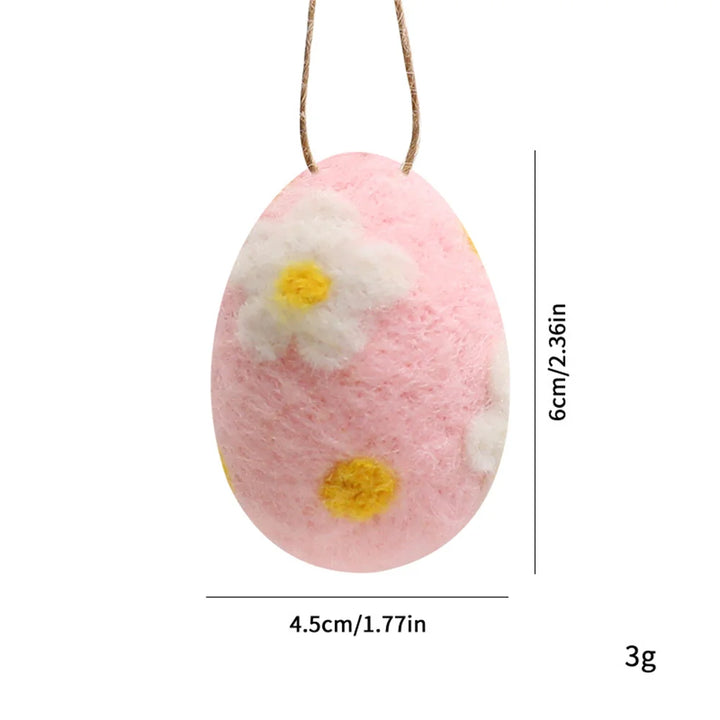 Daisy Wool Felt Easter Egg Ornaments