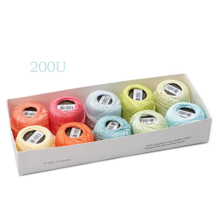 12 Roll / 100% Egyptian Cotton Crochet Thread Set