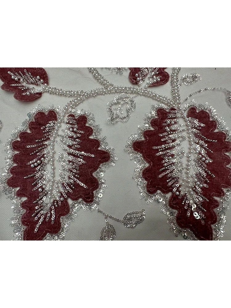 5 YARDS / 7 COLLORS / Isadora Beaded Embroidery Bridal Mesh Lace Fabric