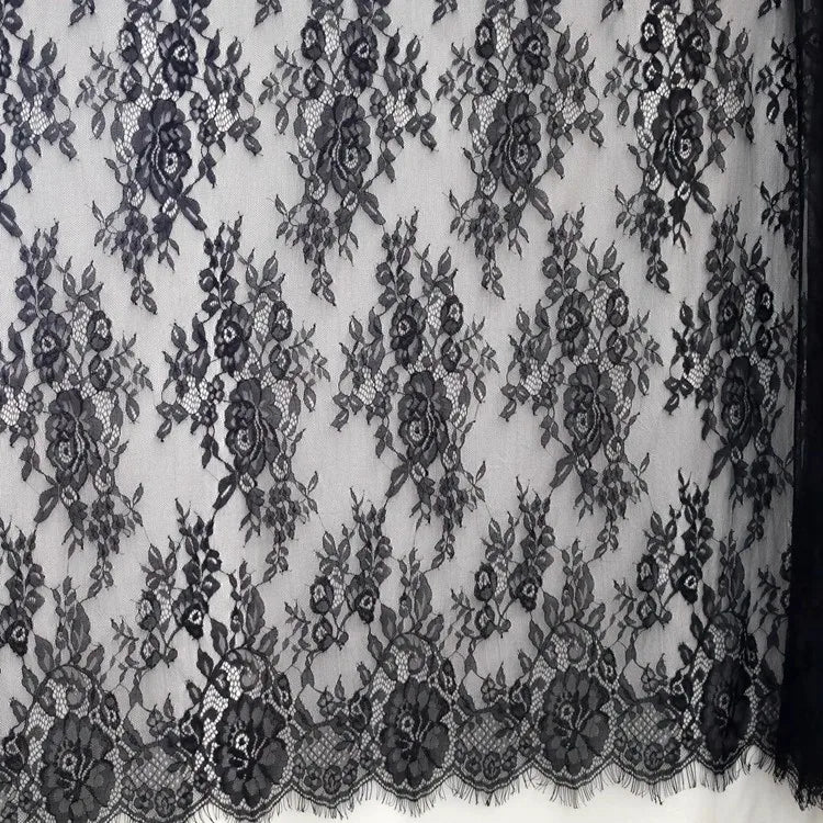 3 YARDS / 2 Colors / Lustrelle Embroidered Eyelash Lace