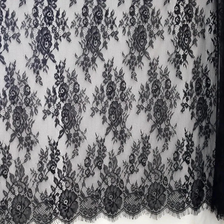 3 YARDS / 2 Colors / Lustrelle Embroidered Eyelash Lace