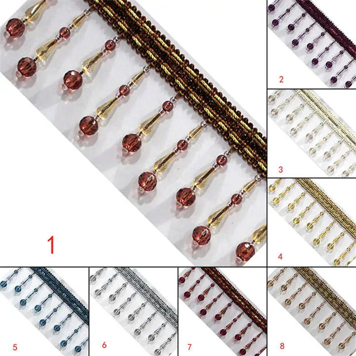 2 YD /  Montrelis Crystal Beads Lace Trim
