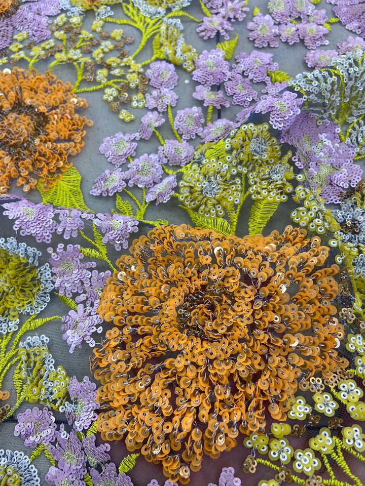 5 YARDS / 10 COLORS / Aurette Floral Beaded Embroidery Bridal Mesh Lace Fabric