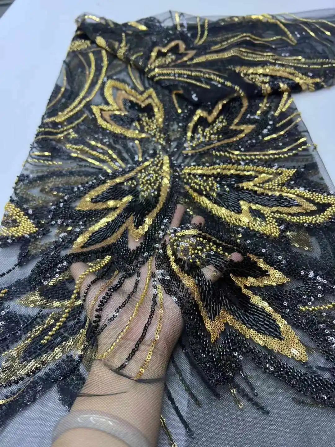 5 YARDS / 10 COLORS / Ornexa Beaded Embroidery Bridal Mesh Lace Fabric