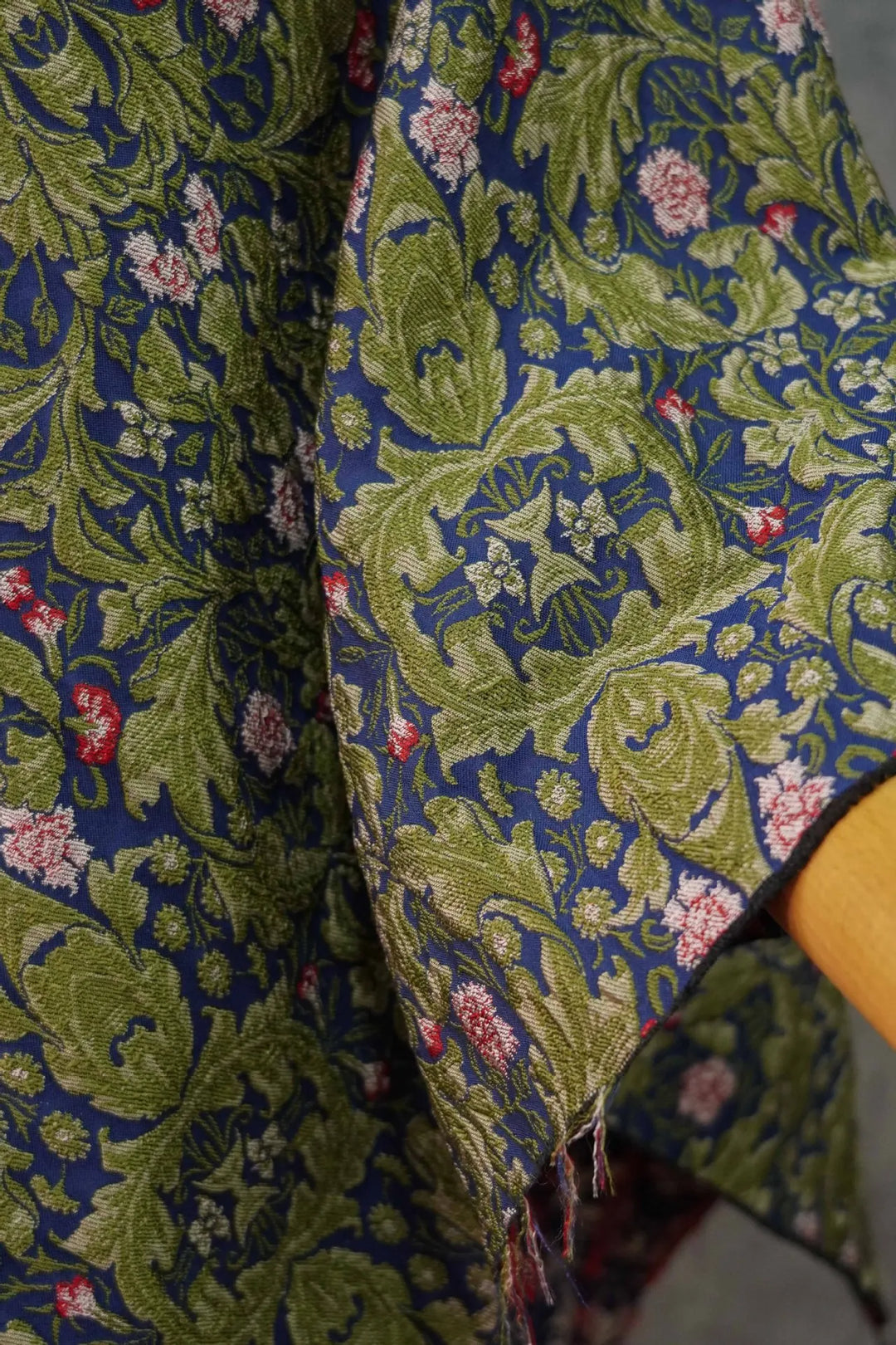 Pinots Dark Green Embossed Jacquard Fabric