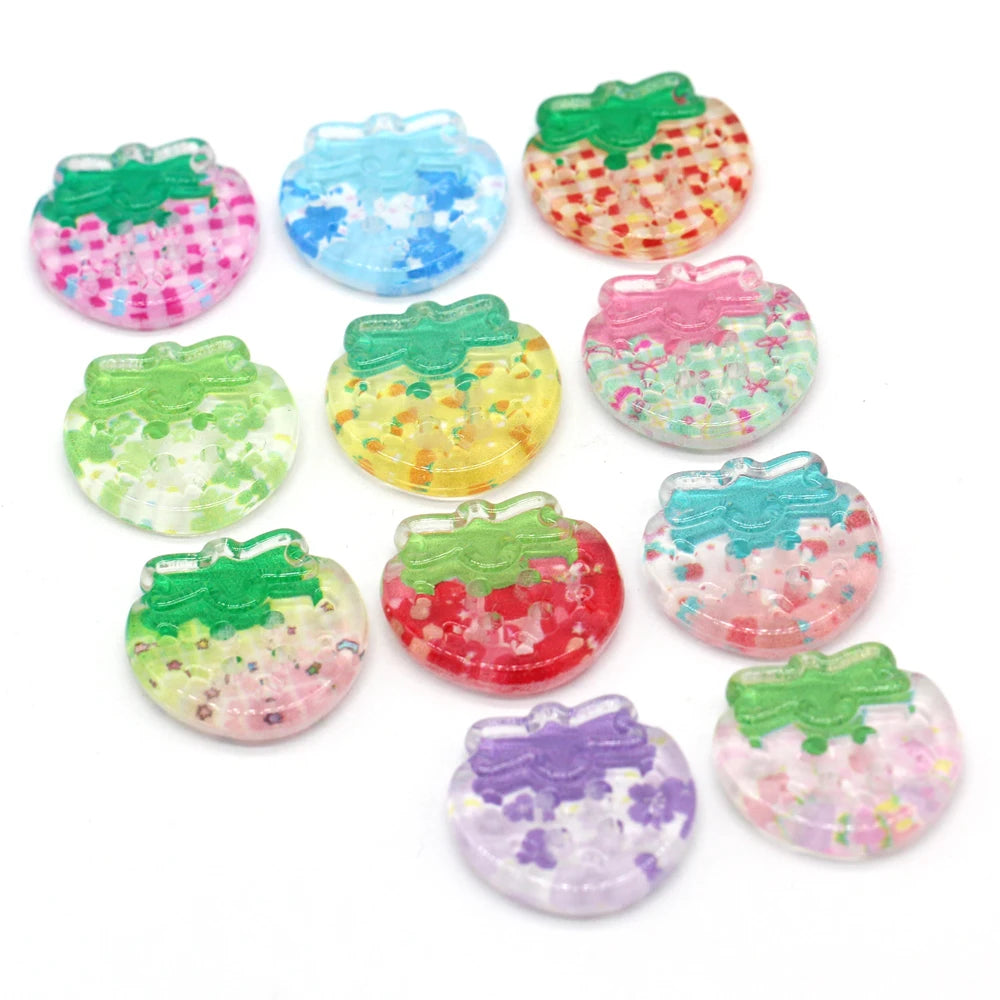 Strawberry 24mm Cute Plastic Button - 10 PC