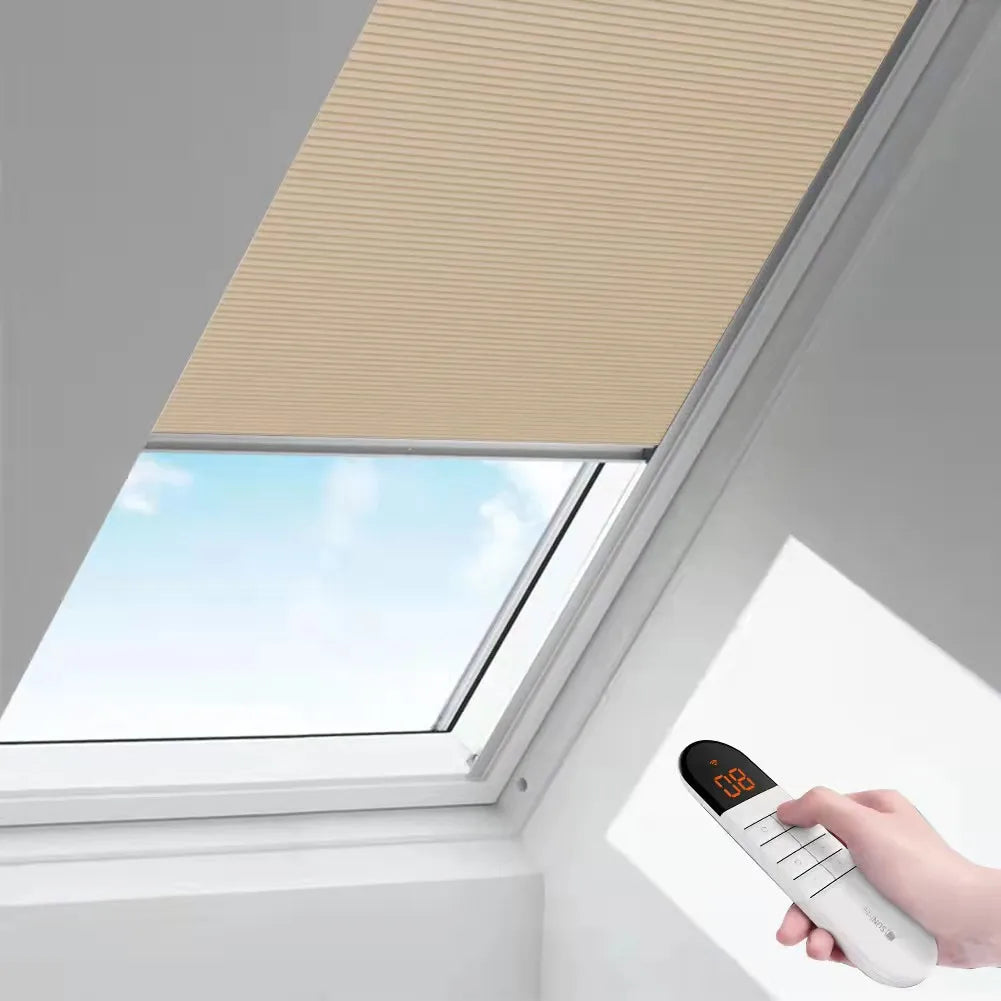 Skylight Rechargeable Motorized Blackout Cell Shade