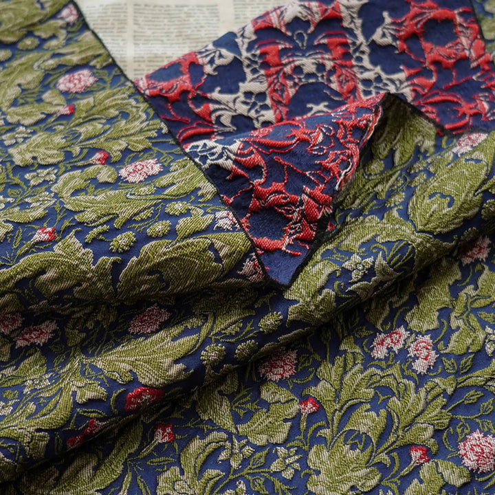 Pinots Dark Green Embossed Jacquard Fabric