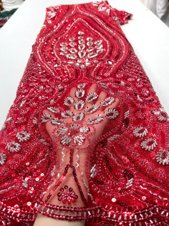 5 YARD / 9 COLORI / Tessuto per abiti da cerimonia nuziale in pizzo scintillante con paillettes ricamate e perline Noam