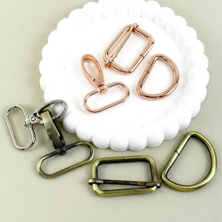 2 SET / 16-38mm Metal Buckles D Ring DIY Accessories Lobster Buckle Set