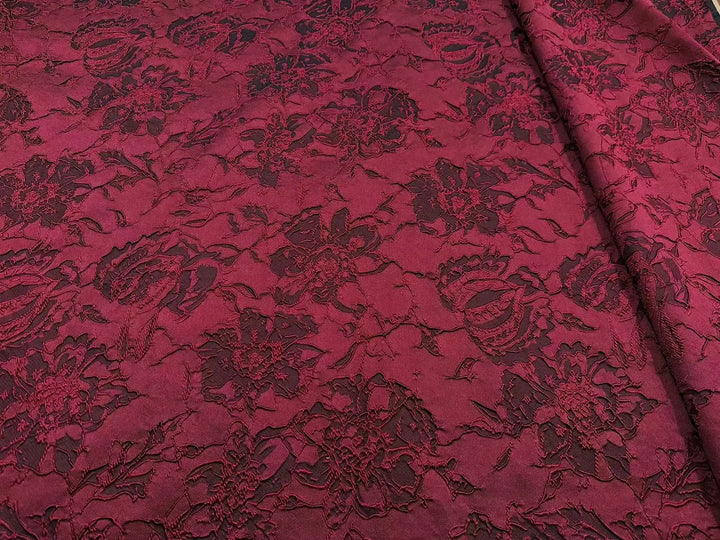 Julienne Black Large Flower Brocade Jacquard Fabric