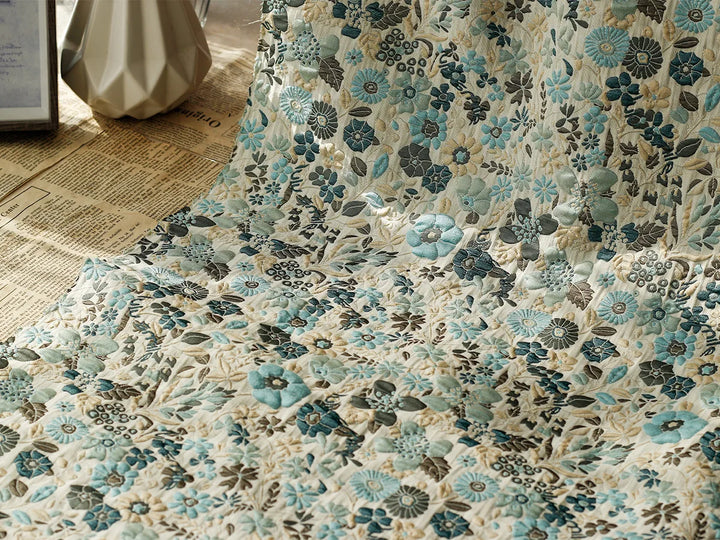 Sona Floral Yarn Dyed Embossed Jacquard Fabric