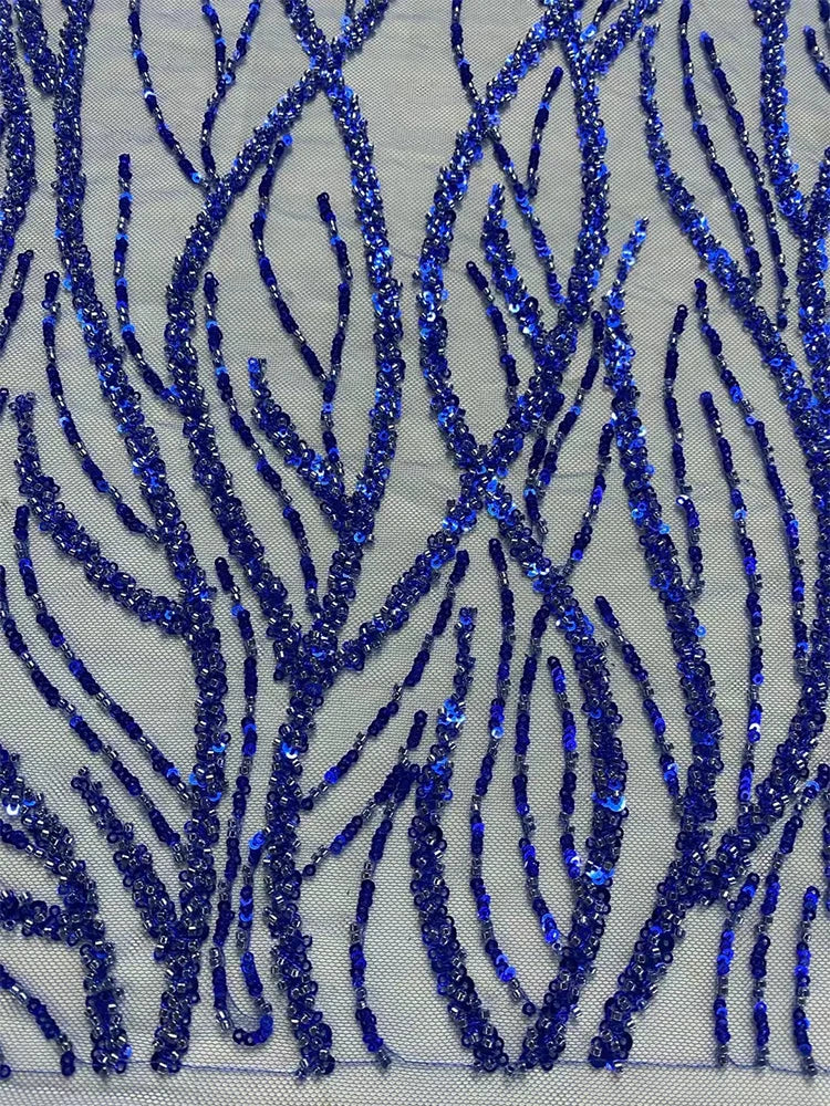 5 YARDS / 7 COLORS / Elysia Beaded Embroidery Bridal Mesh Lace Fabric