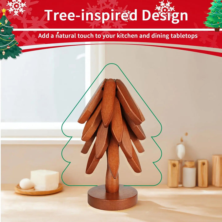 Tree-Shaped Foldable Trivet Set