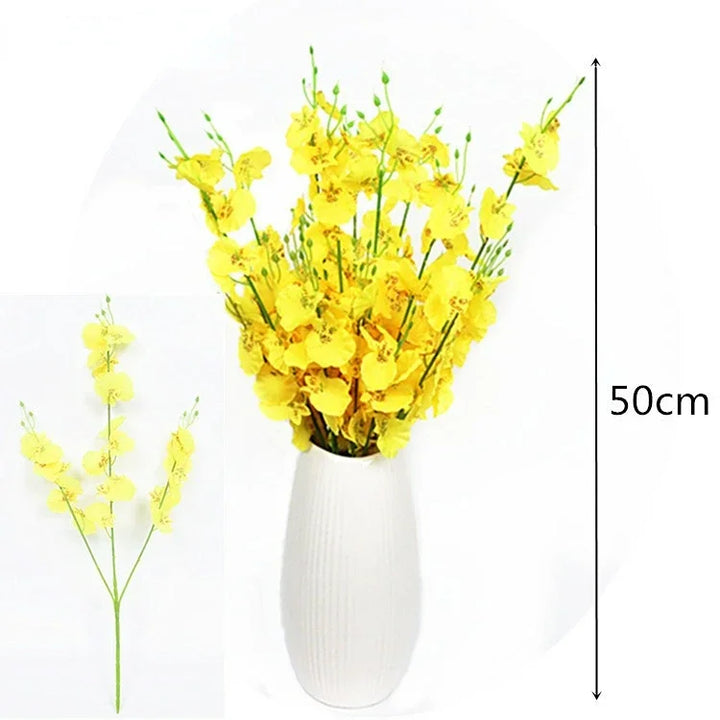 Aura 38 inch Artificial Dancing Orchid Yellow Fake Flower
