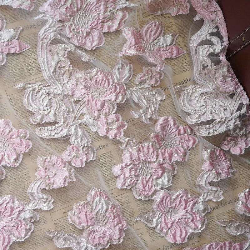 Loopi Retro Embossed Large Flower Yarn Dyed Jacquard Fabric