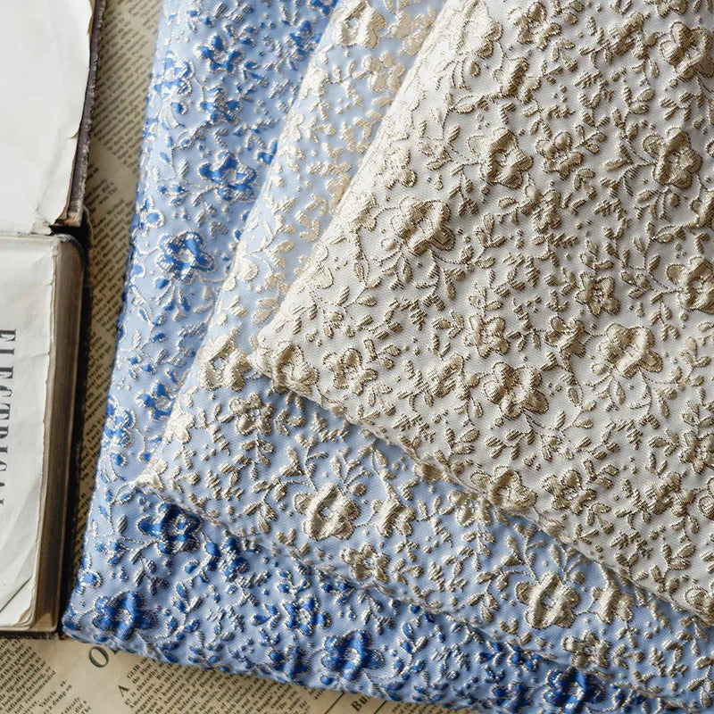 Elimani Gold Silver Floral Jacquard Fabric