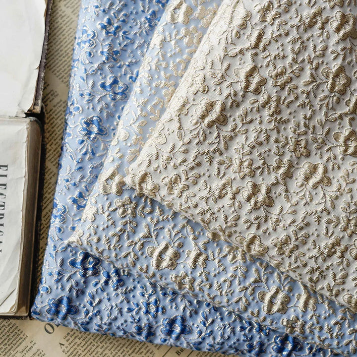 Elimani Gold Silver Floral Jacquard Fabric