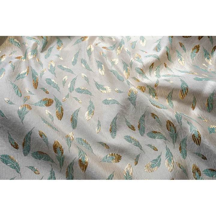 Mandes Gold Feather Embossed Jacquard Fabric