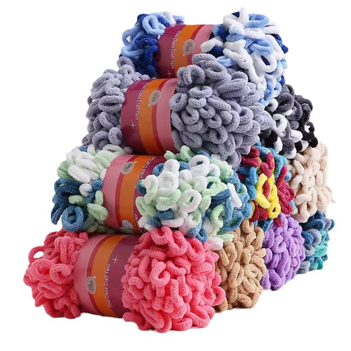 100% Polyester Finger Loops Crochet Yarn