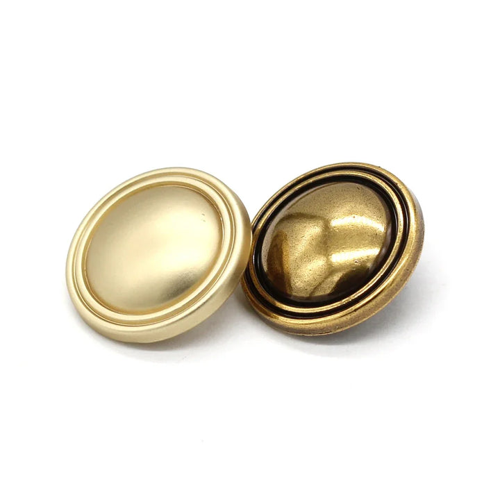 Dsoii 15/18/20/23mm Round Gold Metal Button - 6 PC